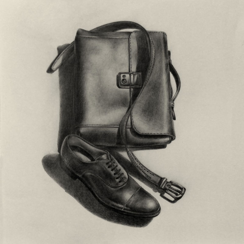 舊物有住(一), 2022, 素描, 31.5 x 31.5 cm / 蕭志夫
