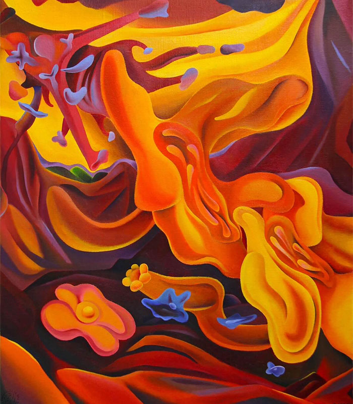 紅蜜動悸, 2022, 油畫, 45 x 53 cm / 蕭志夫